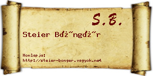 Steier Böngér névjegykártya